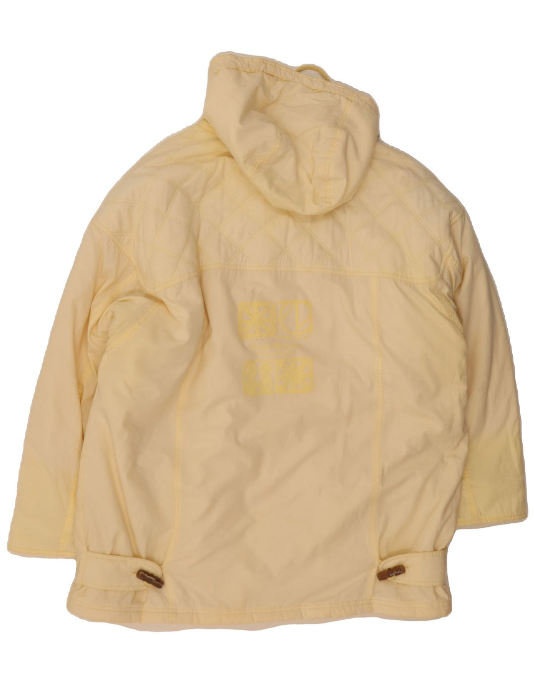 ANN CHRISTINE Womens Oversized Graphic Padded Jacket UK 16 Large Yellow Vintage Ann Christine and Second-Hand Ann Christine from Messina Hembry 