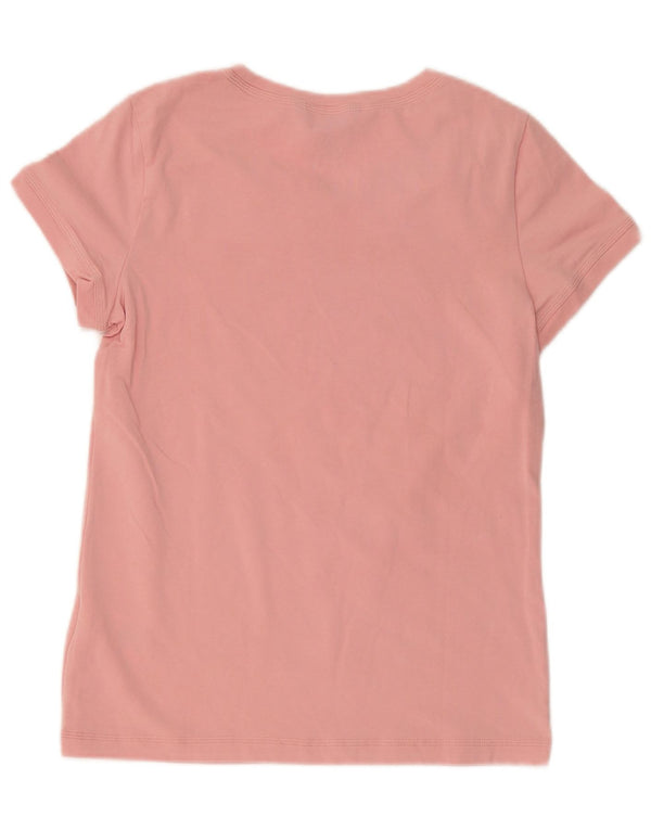 Adidas Womens T-Shirt Top UK 14 Medium Pink Cotton