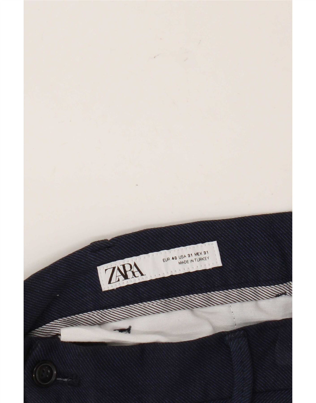 Zara Mens Chino Shorts EU 40 Medium W31 Navy Blue
