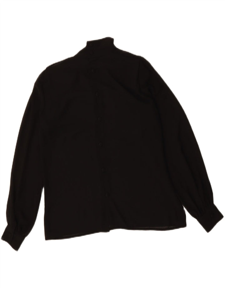 VINTAGE Womens Shirt Blouse UK 14 Large Black Vintage Vintage and Second-Hand Vintage from Messina Hembry 