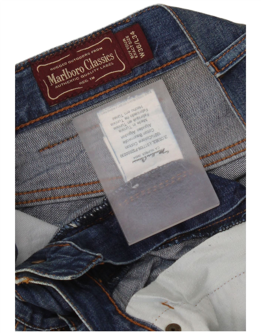 Marlboro Classics Mens Denim Shorts W36 Large Blue Cotton