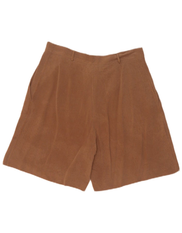 Vintage Womens High Waist Pegged Casual Shorts IT 44 Medium W27 Brown Silk