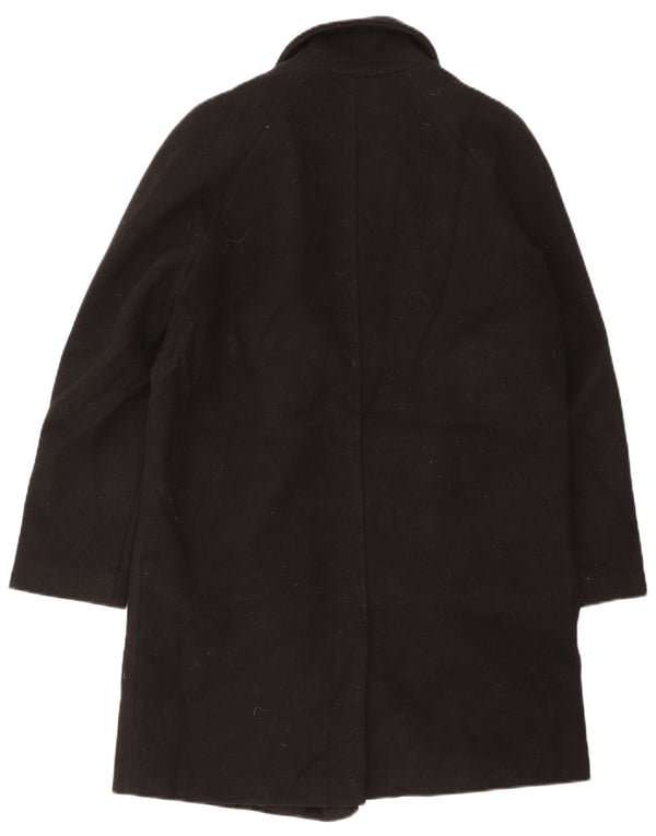 Topshop Womens Oversized Double Breasted Coat UK 10 Small Black Polyester