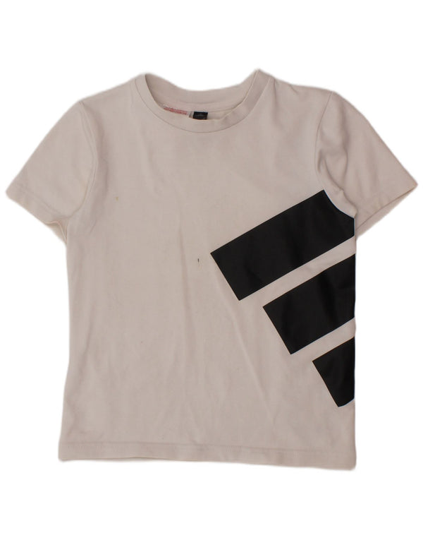 ADIDAS Boys Aeroready Graphic T-Shirt Top 5-6 Years White