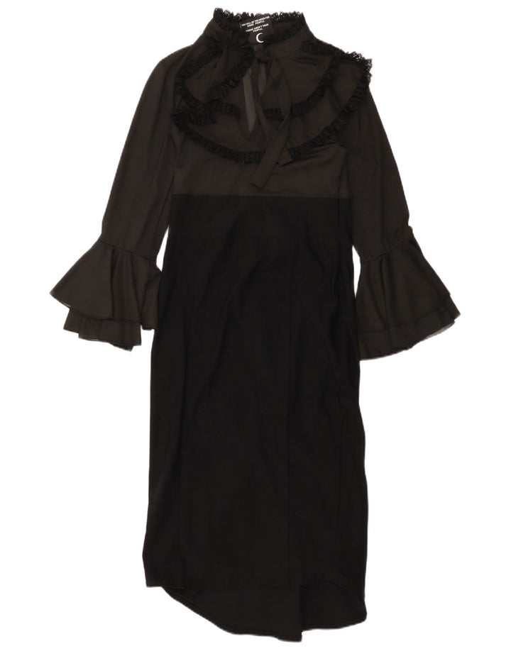 KILLSTAR Womens Long Sleeve Maxi Dress UK 8 Small Black Colourblock