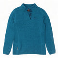 Mountain Warehouse Womens Button Neck Sweatshirt Jumper UK 12 Medium Blue