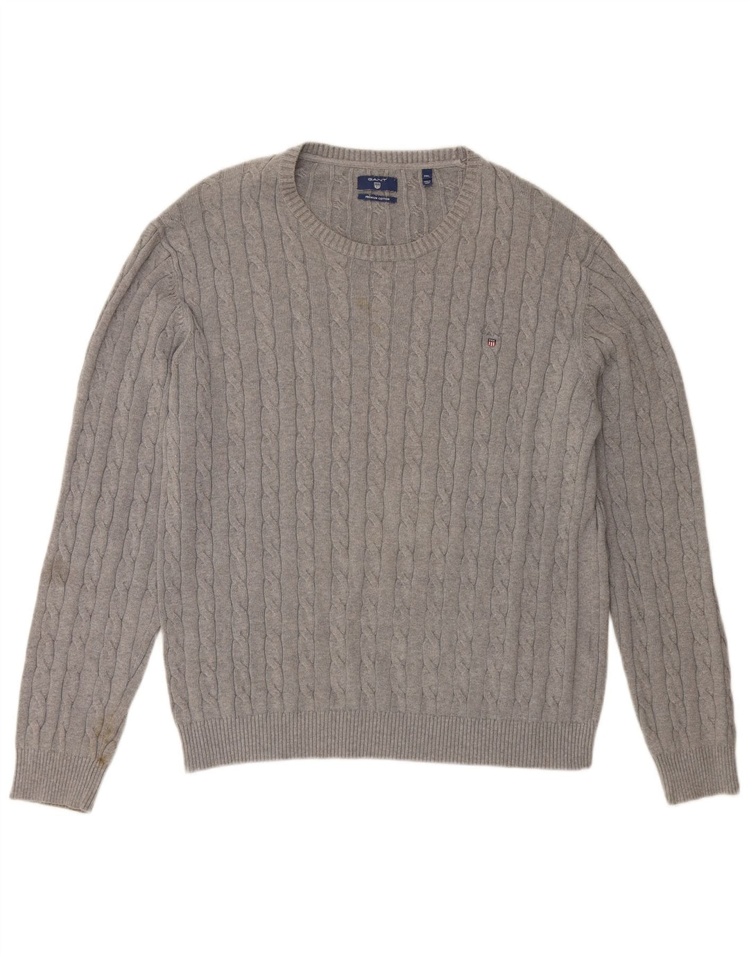 GANT Mens Crew Neck Jumper Sweater 3XL Grey Cotton