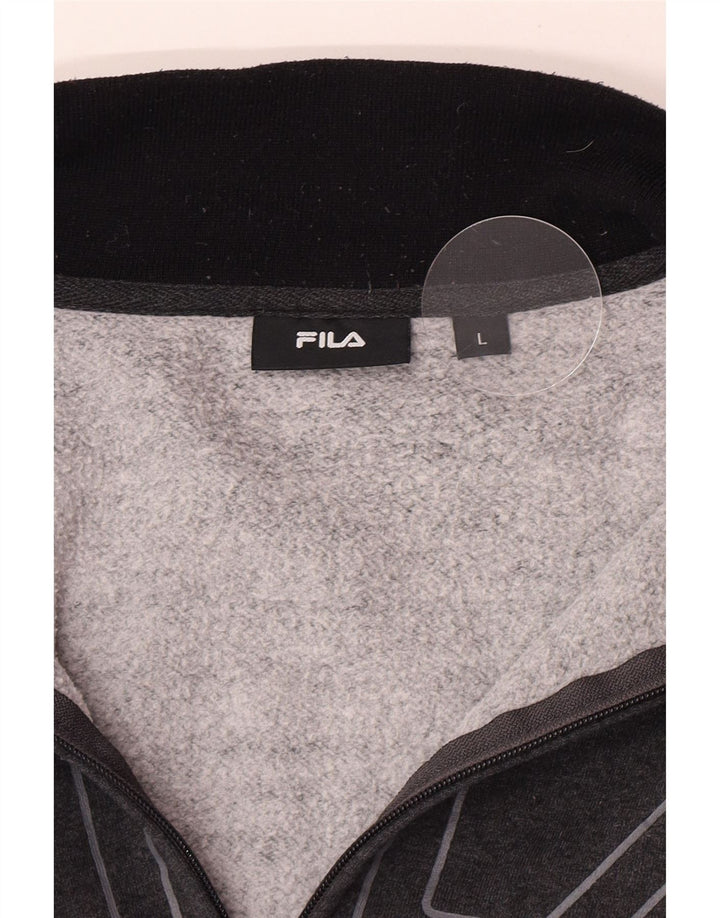 Fila Mens Graphic Tracksuit Top Jacket Large Grey Colourblock