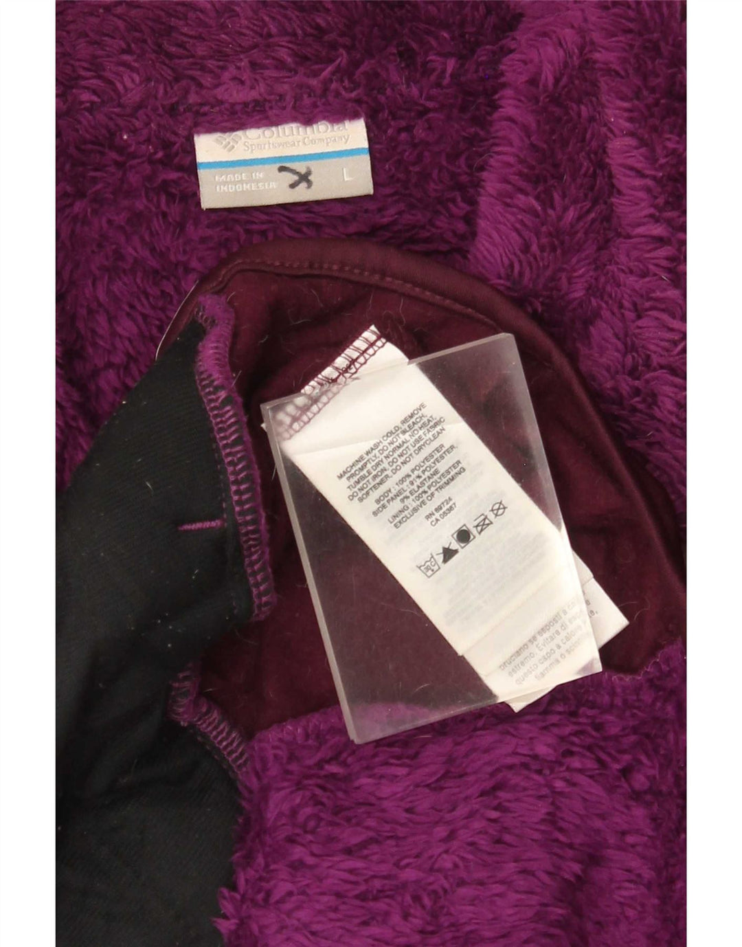 Columbia Womens Fleece Jacket UK 16 Large Maroon Polyester