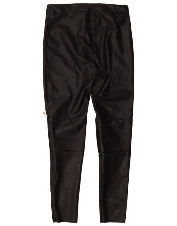 Zara Womens Slim Faux Leather Trousers Medium W28 L27 Black Polyester