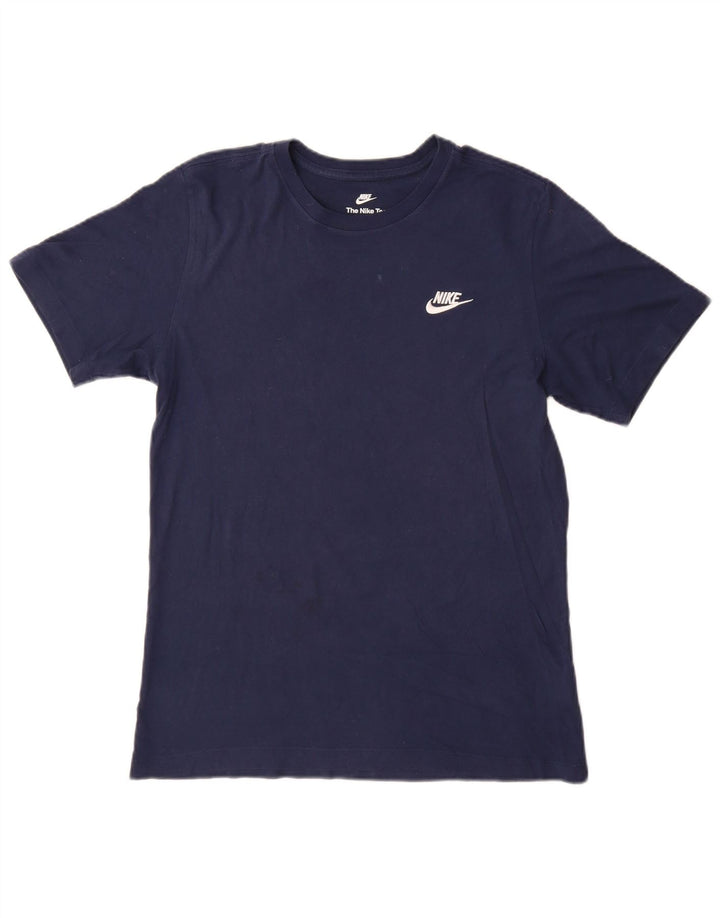 NIKE Mens T-Shirt Top Small Navy Blue Cotton