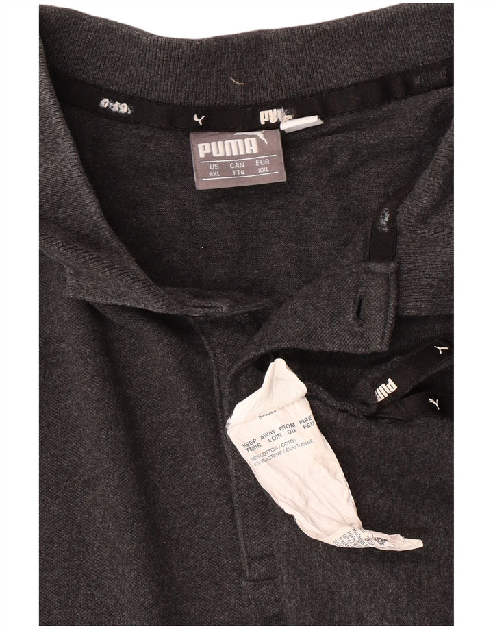 Puma Mens Polo Shirt 2XL Grey Cotton
