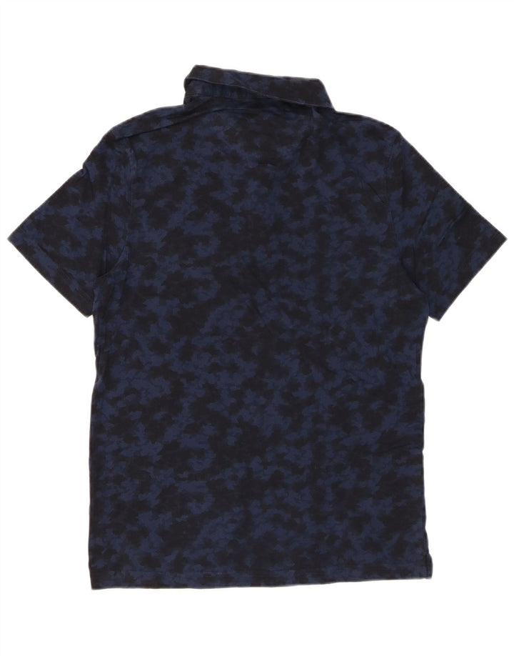 MICHAEL KORS Mens Polo Shirt Small Navy Blue Camouflage Cotton