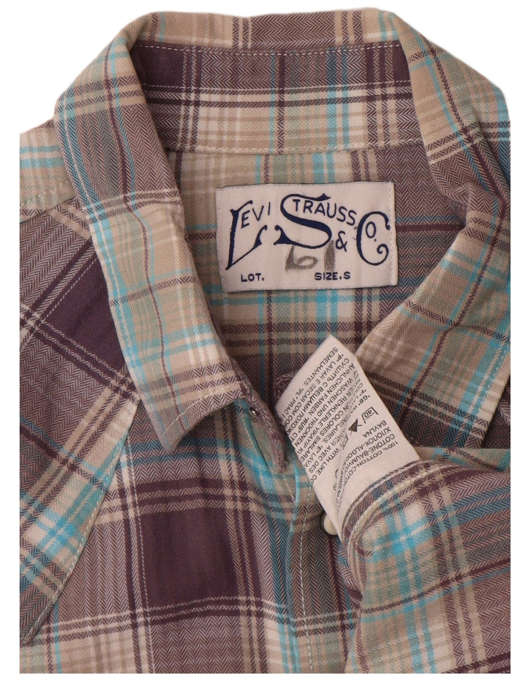 Levi's Mens Short Sleeve Shirt Small Multicoloured Check Cotton
