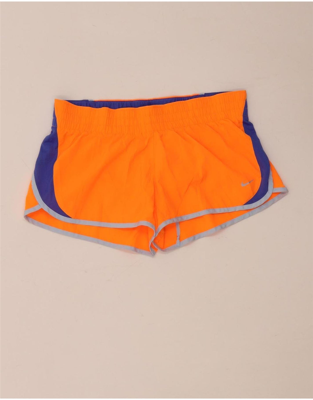 Nike Womens Dri Fit Sport Shorts UK 14 Medium  Orange Colourblock Polyester