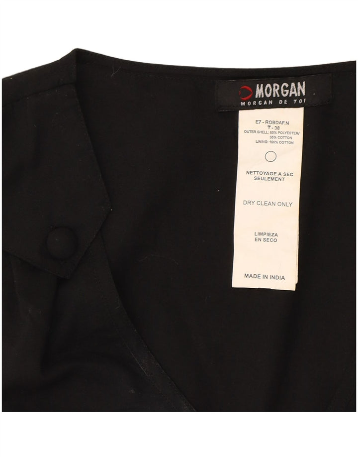 MORGAN Womens Sleeveless A-Line Dress EU 38 Medium Black Polyester