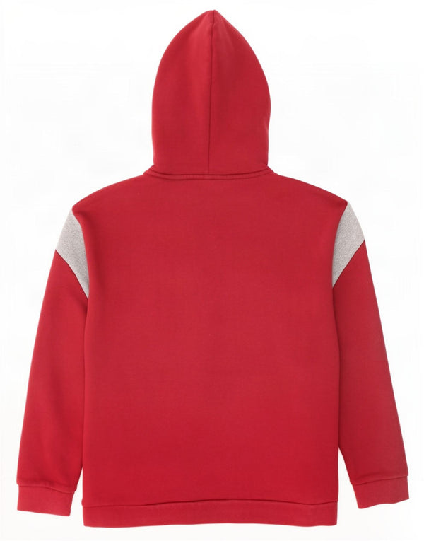 Nike Mens Graphic Zip Neck Hoodie Jumper Medium Red Colourblock Cotton