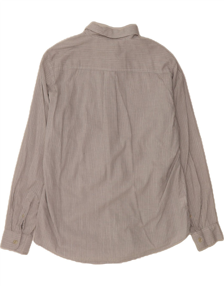 EDDIE BAUER Mens Classic Fit Shirt Medium Grey Striped Cotton Vintage Eddie Bauer and Second-Hand Eddie Bauer from Messina Hembry 