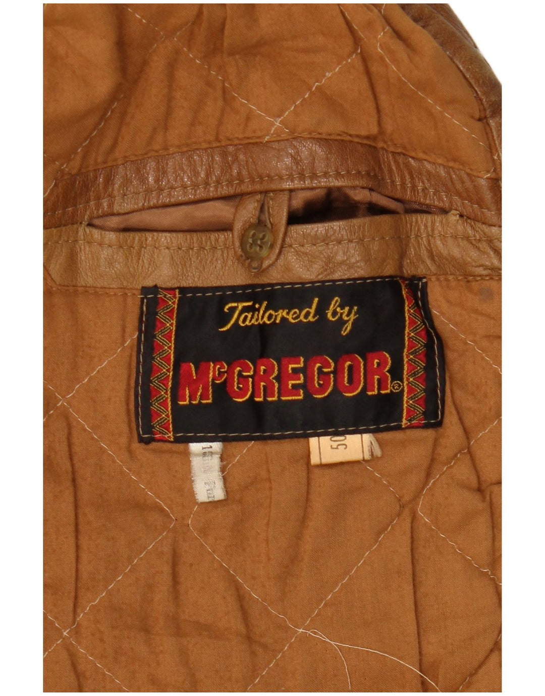 MCGREGOR Mens Leather Jacket IT 50 Large Brown