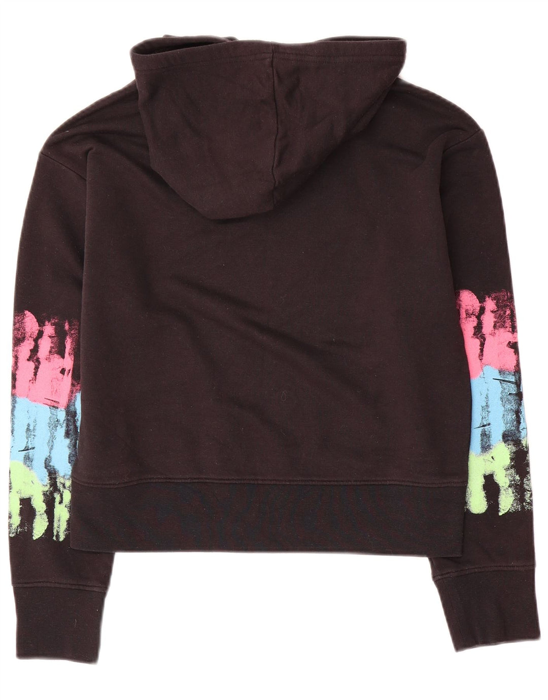 Champion Womens Graphic Oversized Hoodie Jumper UK 10 Small Black