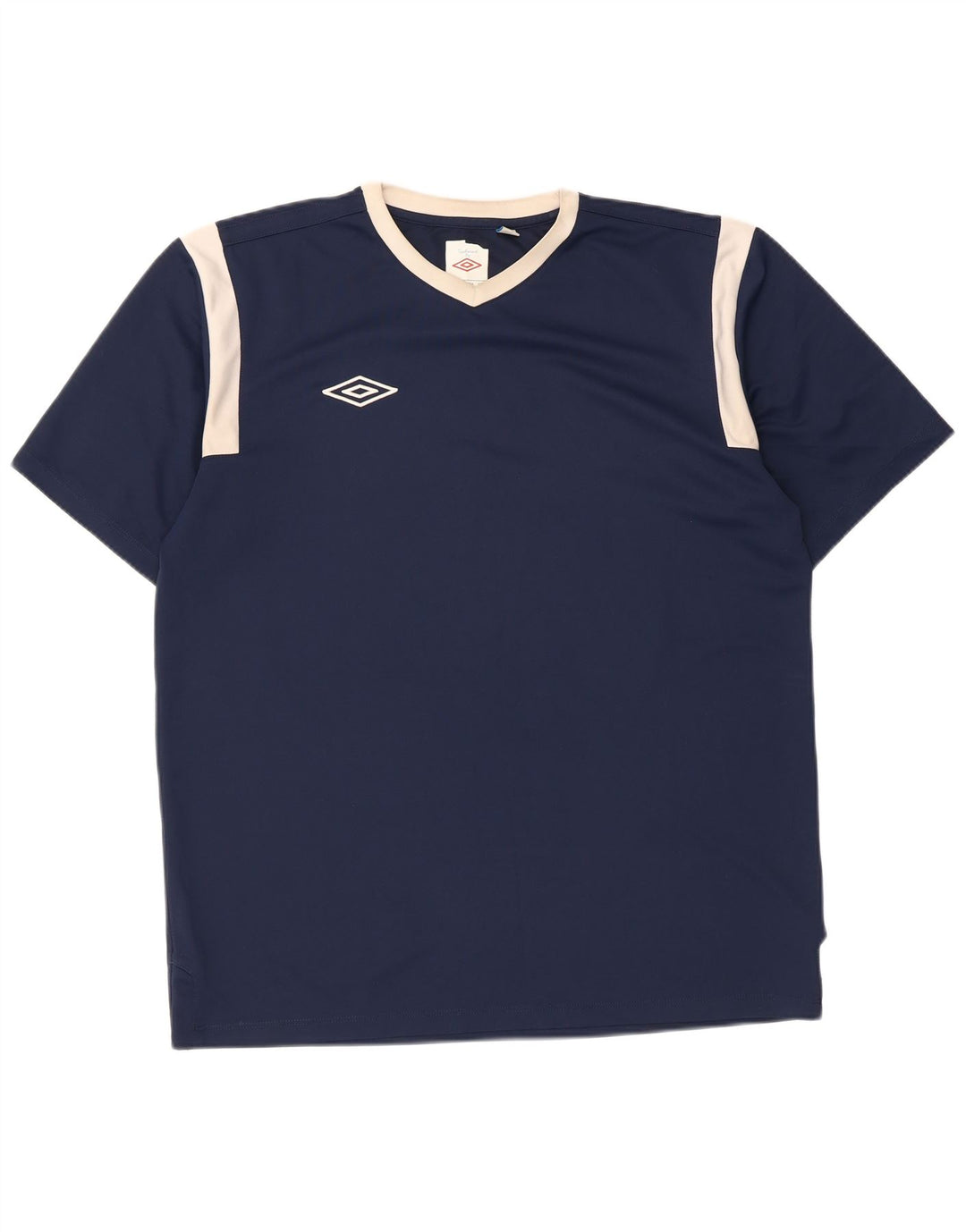Umbro Mens T-Shirt Top Medium Navy Blue Colourblock