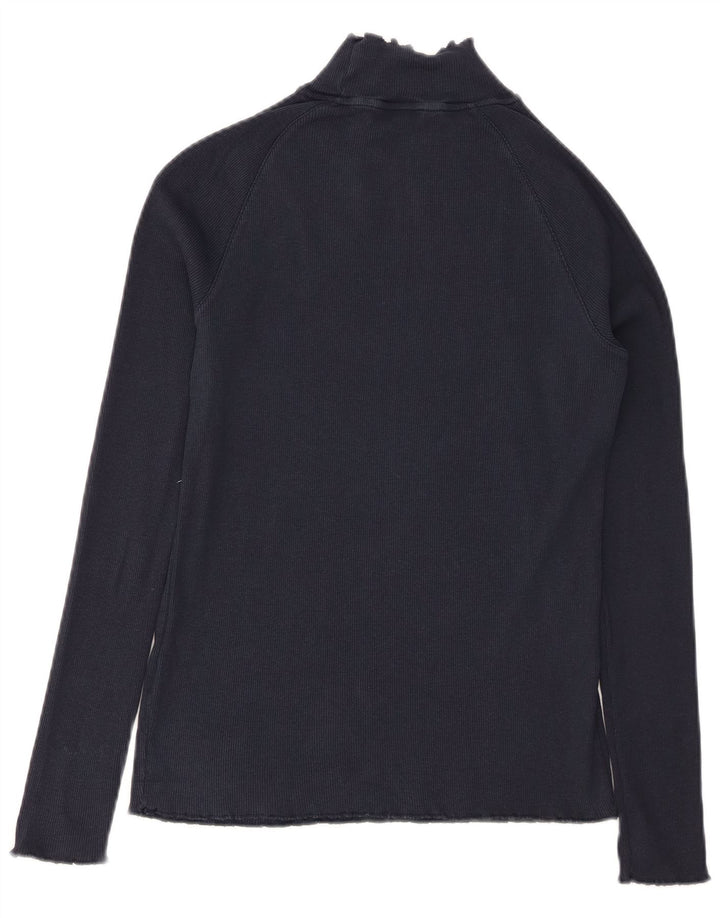 TOMMY HILFIGER Womens Top Long Sleeve UK 12 Medium Navy Blue