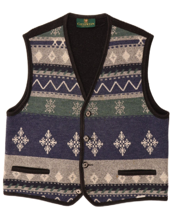 GIESSWEIN Mens Waistcoat UK 48 Medium Multicoloured Geometric Wool