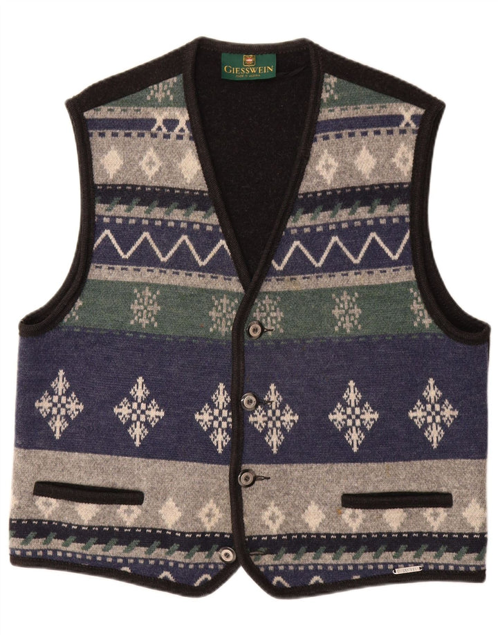 GIESSWEIN Mens Waistcoat UK 48 Medium Multicoloured Geometric Wool