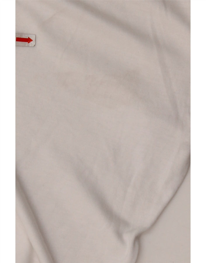 NEW BALANCE Womens Crop Graphic T-Shirt Top UK 10 Small White Cotton