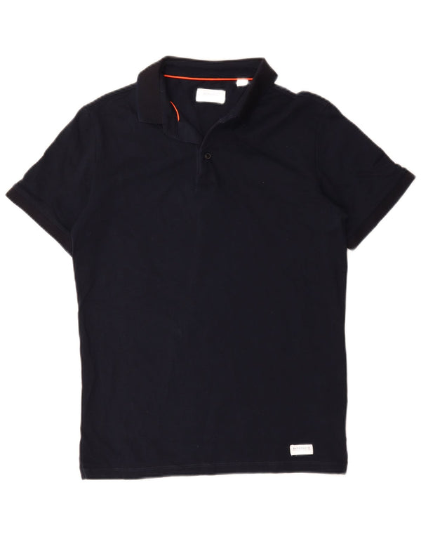 Superdry Mens Polo Shirt Medium Navy Blue Cotton
