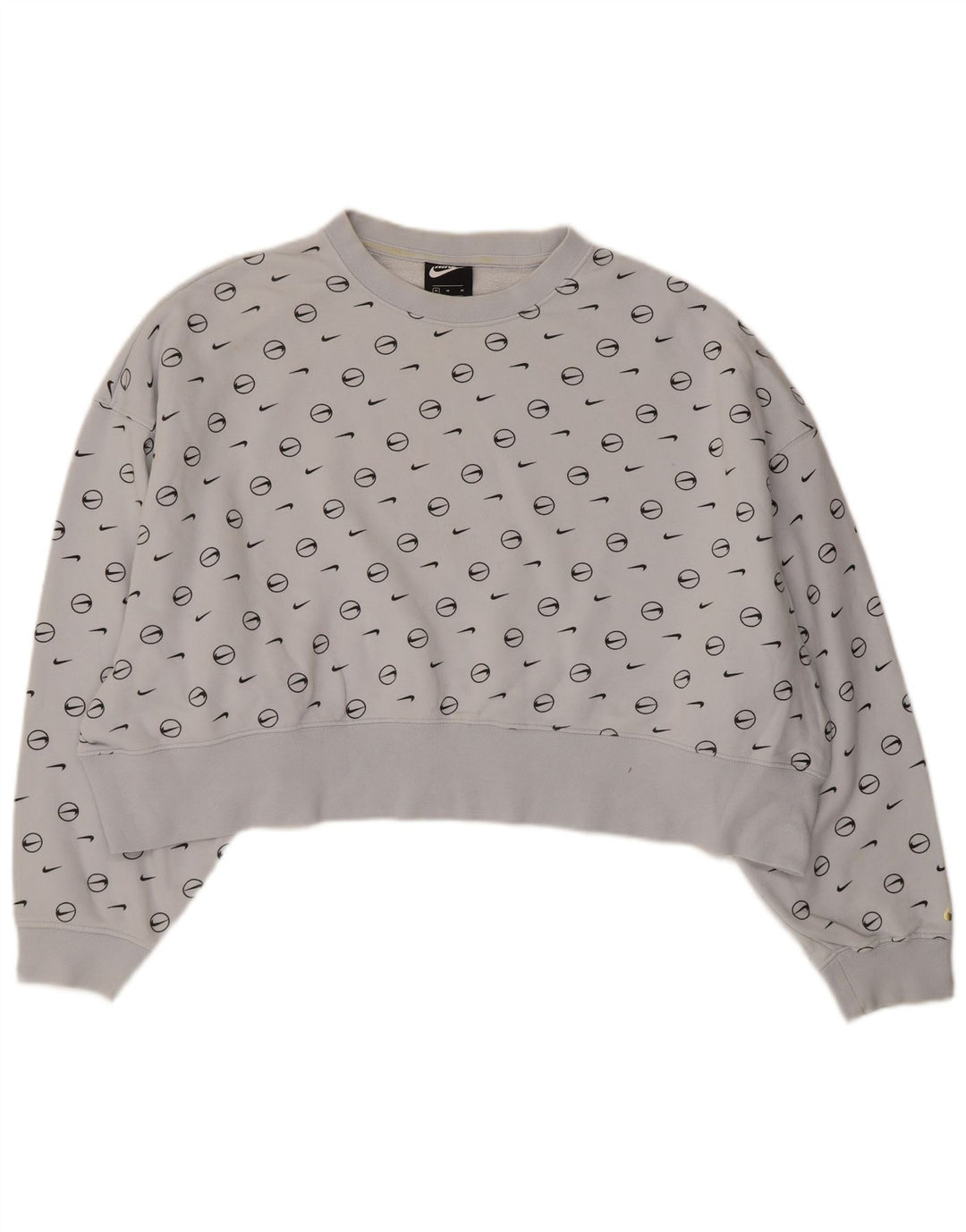 Nike Womens Oversized Crop Graphic Sweatshirt Jumper UK 14 Medium Blue