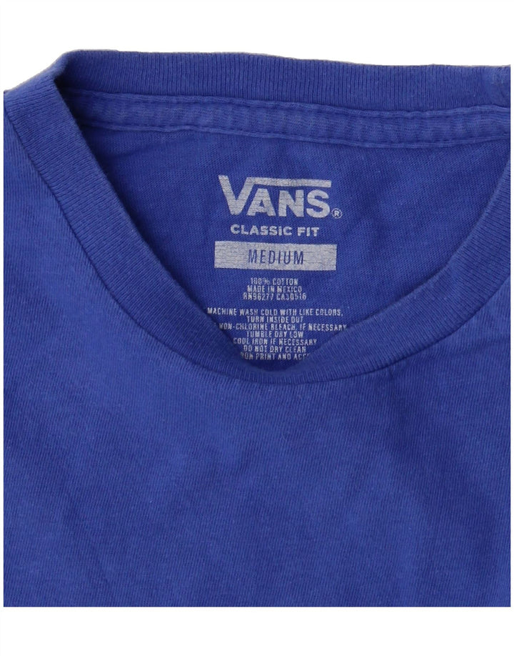 VANS Mens Classic Fit Graphic T-Shirt Top Medium Blue Cotton Vintage Vans and Second-Hand Vans from Messina Hembry 