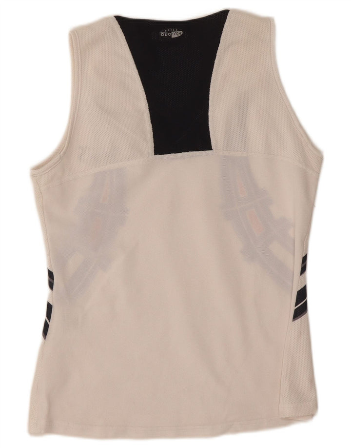 Asics Womens Graphic Vest Top UK 10 Small White Polyester