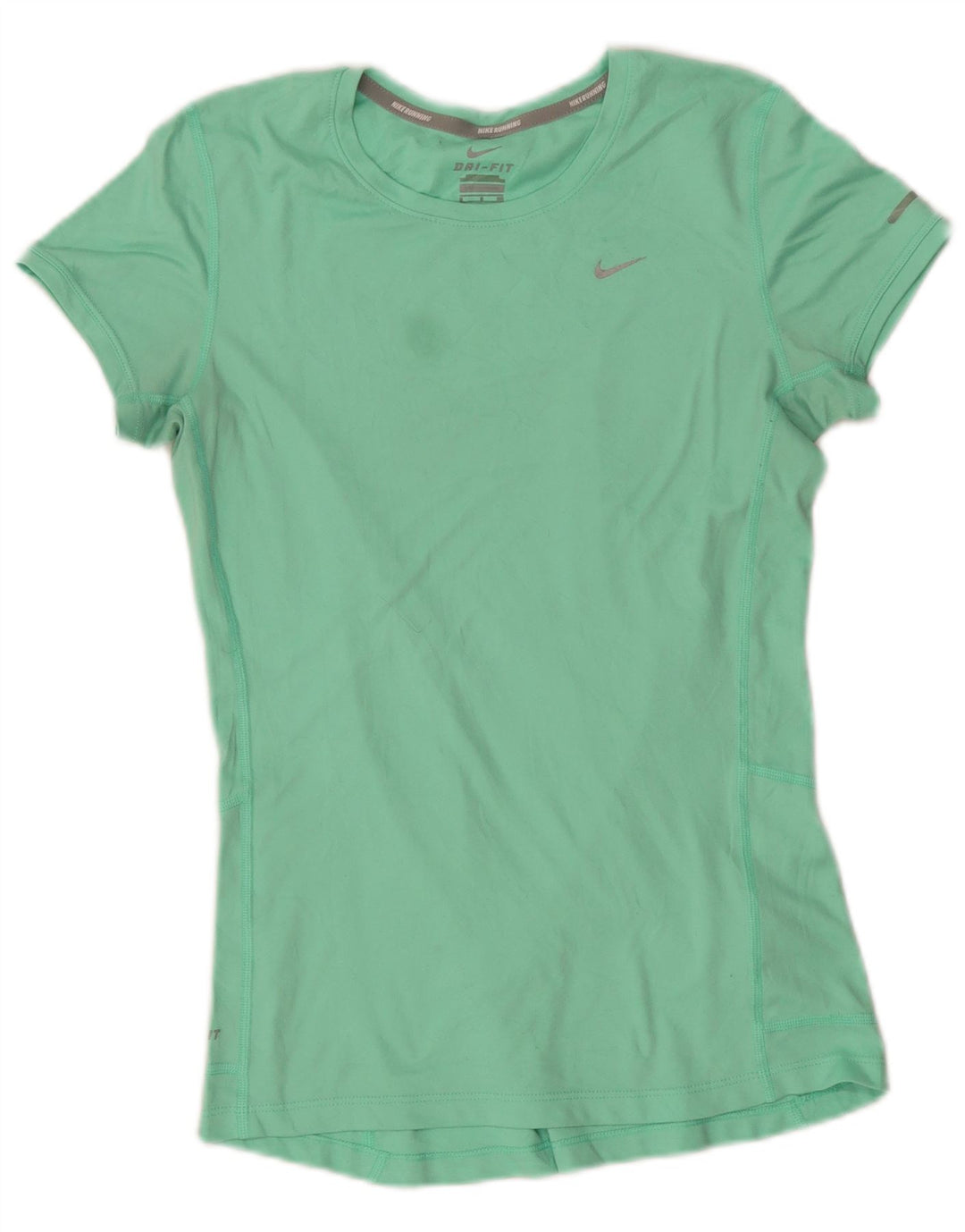NIKE Womens Dri Fit T-Shirt Top UK 10 Small Green Polyester