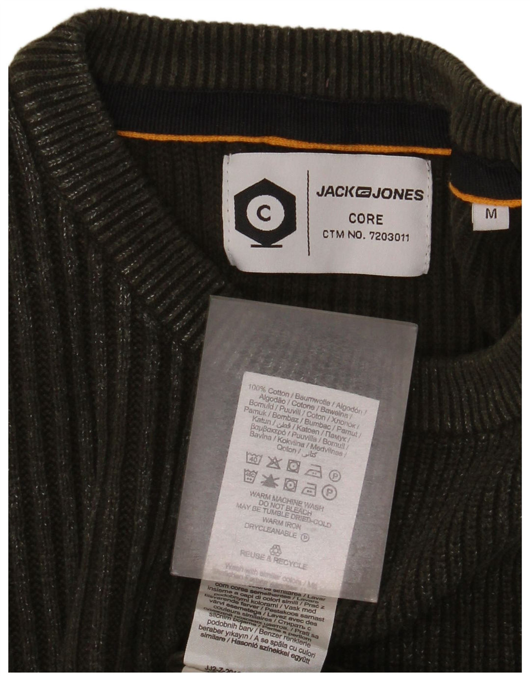 Jack & Jones Mens Crew Neck Jumper Sweater Medium Green Cotton