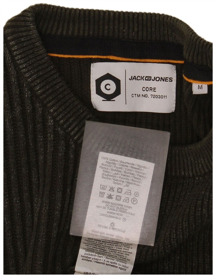 Jack & Jones Mens Crew Neck Jumper Sweater Medium Green Cotton