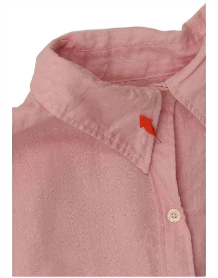 CHAPS Womens Classic Loose Fit Shirt UK 18 XL Pink Linen