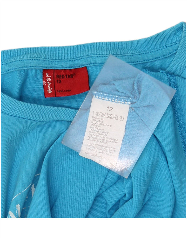 LEVI'S Boys Graphic T-Shirt Top 11-12 Years Blue Cotton