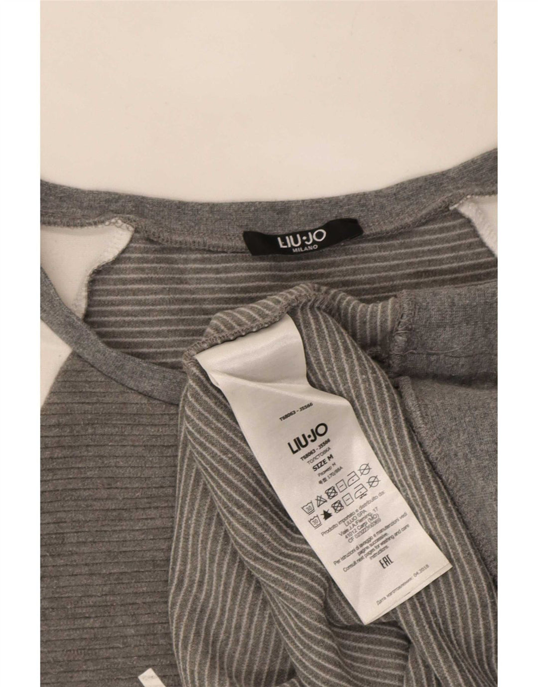 Liu Jo Womens Graphic Sweatshirt Jumper UK 14 Medium Grey Colourblock