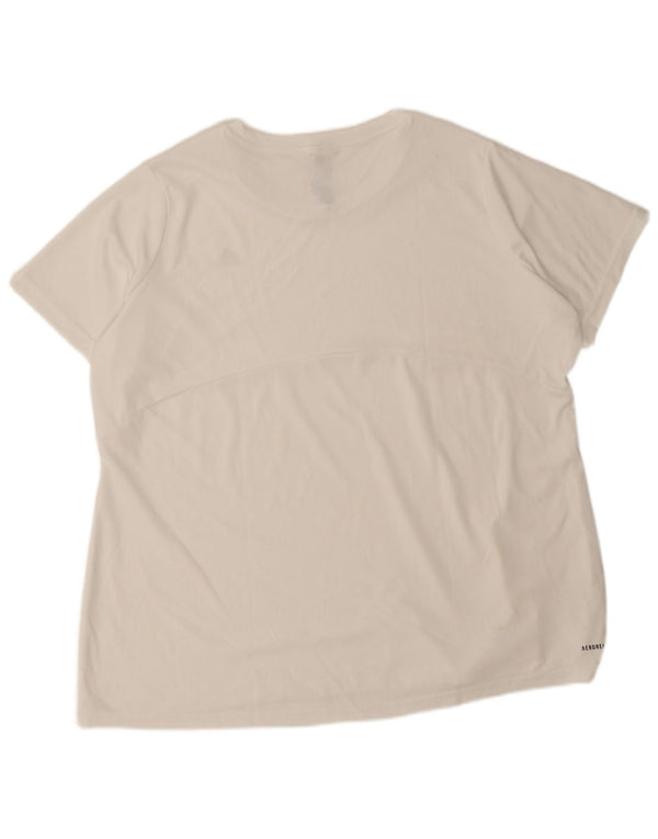 Adidas Womens Aeroready T-Shirt Top UK 28/30 3XL White Polyester
