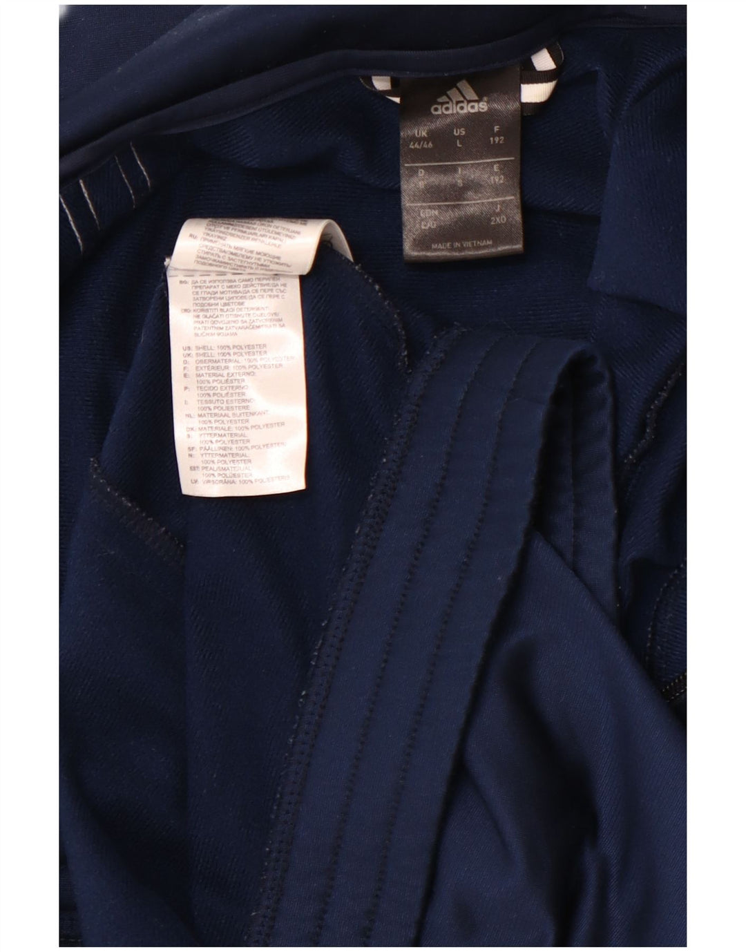 ADIDAS Mens Tracksuit Top Jacket UK 44/46 Large Navy Blue Polyester