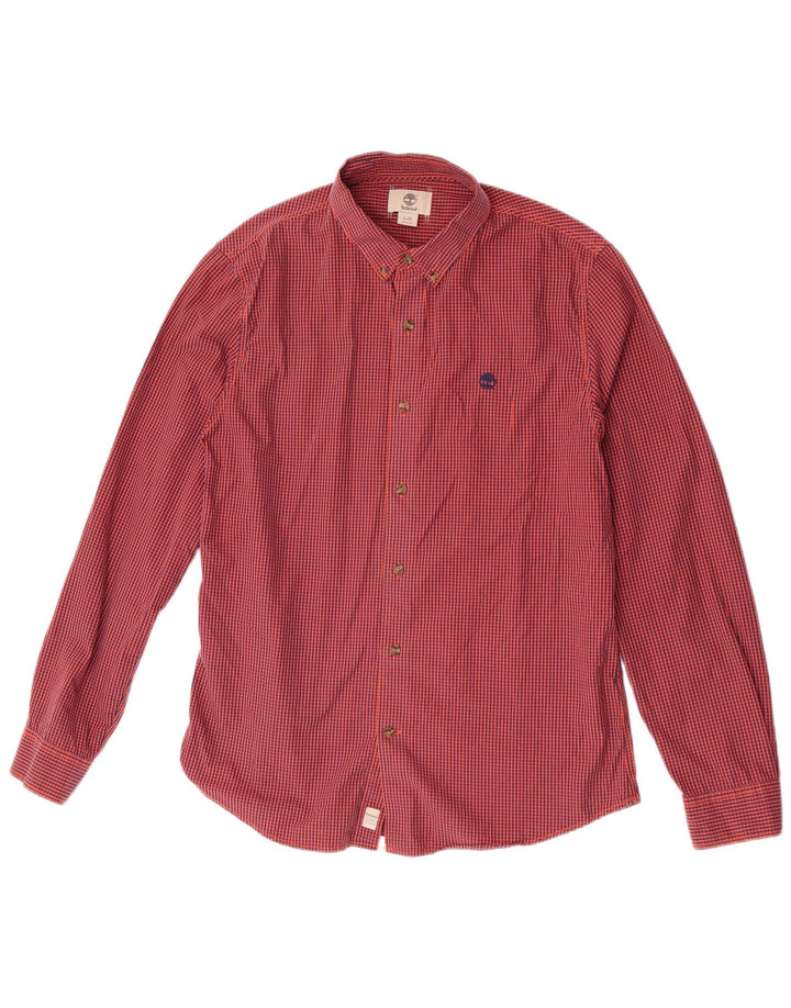 Timberland Mens Slim Fit Shirt Large Red Gingham