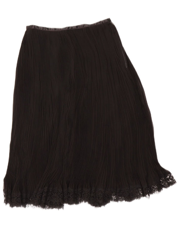 Vintage Womens High Waist A-Line Skirt W24 XS Black