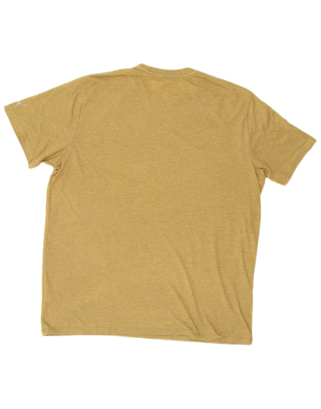 PUMA Mens Graphic T-Shirt Top Large Yellow Flecked Polyester