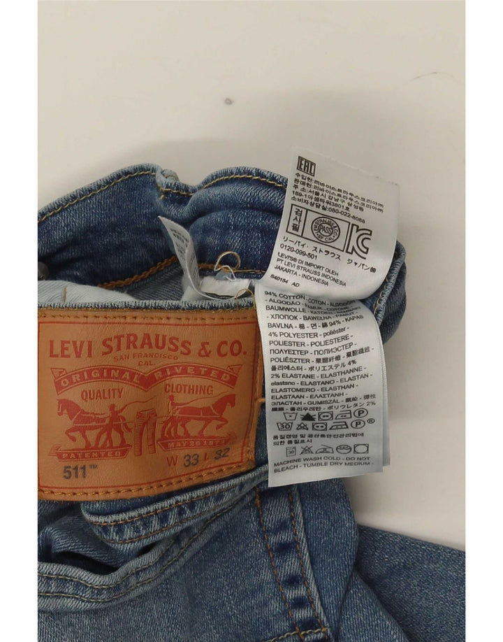 Levi's Mens 511 Cropped Slim Jeans W33 L25 Blue Cotton