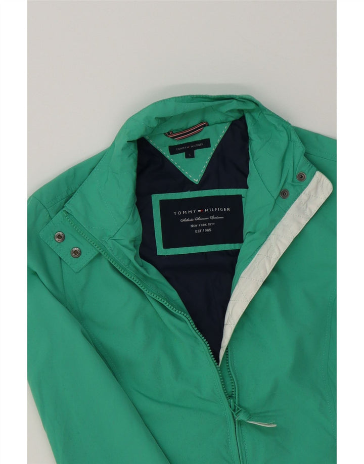 TOMMY HILFIGER Womens Bomber Jacket UK 10 Small Green Polyester Vintage Tommy Hilfiger and Second-Hand Tommy Hilfiger from Messina Hembry 