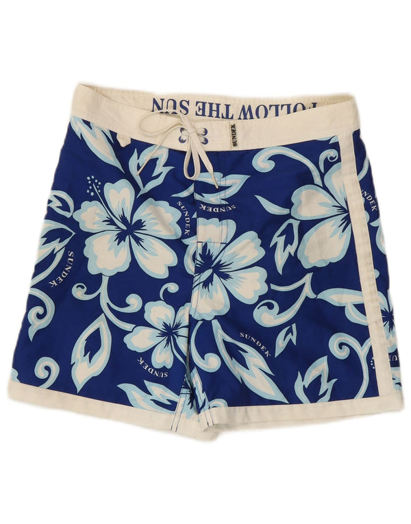 Sundek Mens Swimming Shorts Small Blue Floral
