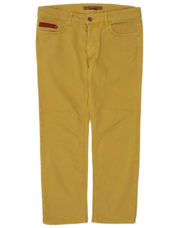 UNLIMITED Mens Cropped Jeans W31 L25 Yellow Cotton