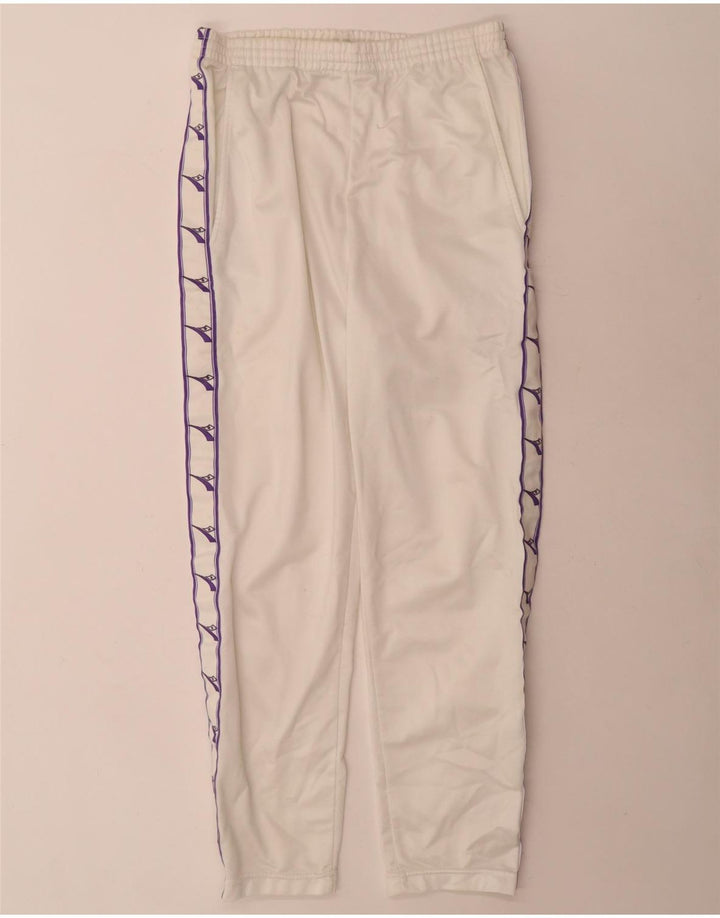 Diadora Womens Graphic Tracksuit Trousers UK 10 Small White Polyester