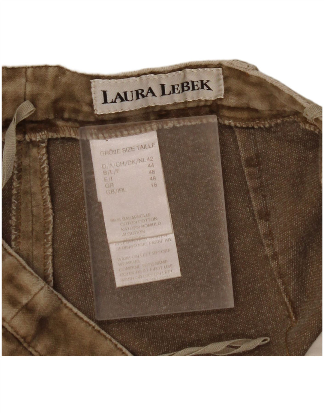 LAURA LEBEK Womens Bootcut Casual Trousers UK 16 Large W32 L32 Brown